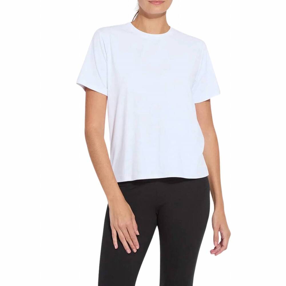 NEW LYSSE women's perfect box-cut tee in white